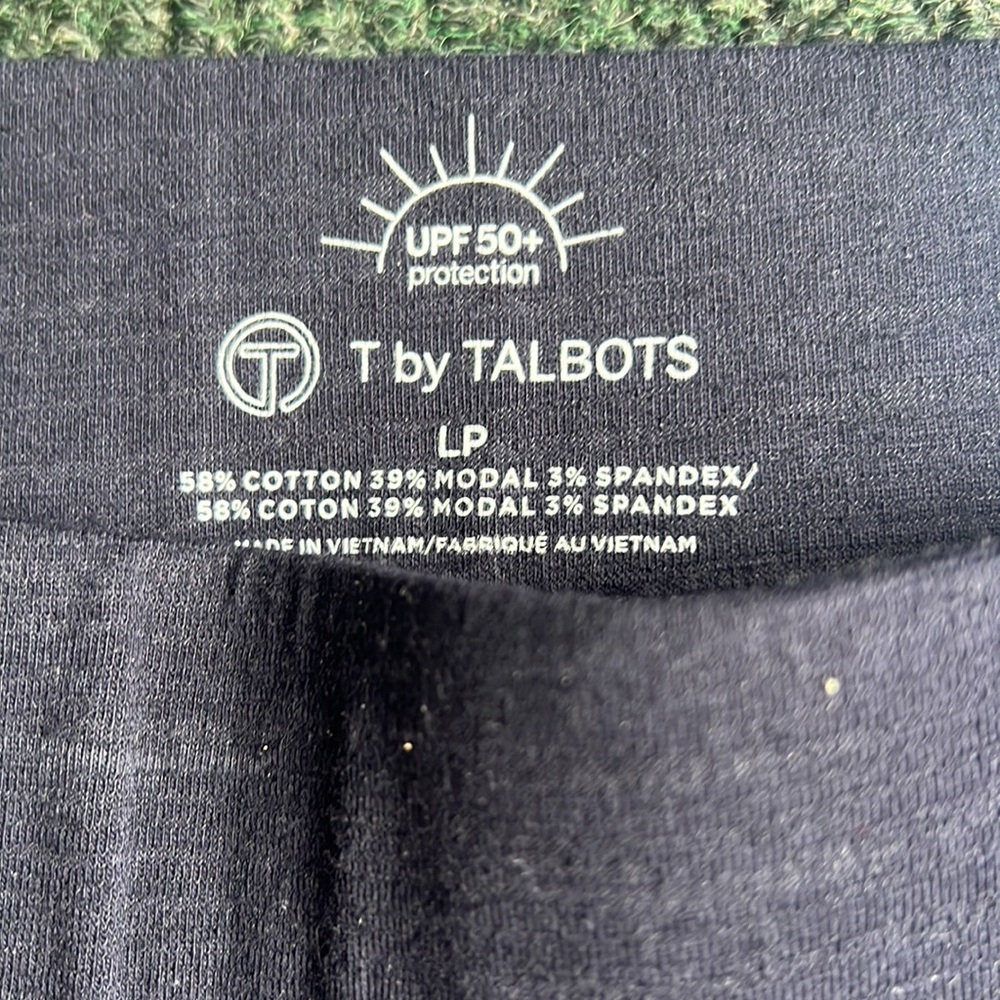 T by TALBOTS / navy lounge cropped pant / LP - Picture 2 of 4